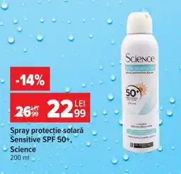 Carrefour Spray protecție solară Sensitive SPF 50+, Science Ofertă