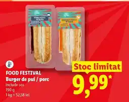 Lidl FOOD FESTIVAL Burger de pui / porc Ofertă