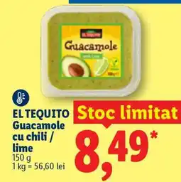 Lidl EL TEQUITO Guacamole cu chili / lime Ofertă