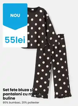 Pepco Set fete bluza și pantaloni cu model buline Ofertă
