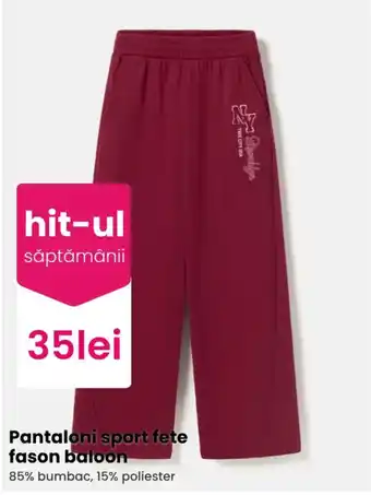 Hit-ul săptămânii pantaloni sport fete fason baloon