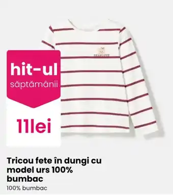 Bearlove tricou fete în dungi cu model urs
