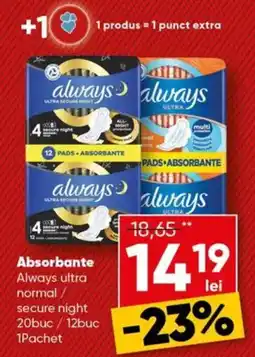 PROFI Always absorbante normal / secure night Ofertă