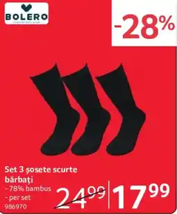 Selgros Bolero set 3 șosete scurte bărbați Ofertă