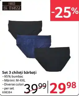 Selgros Fabrizio De Massi set 3 chiloți bărbați Ofertă