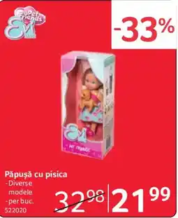 Selgros Evi pet friends Păpușă cu pisica Ofertă
