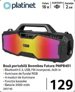 Selgros Platinet boxă portabilă Boombox Future PMPB401 Ofertă