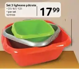 Selgros Set 3 ligheane pătrate Ofertă