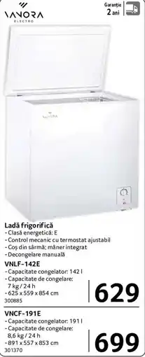 Selgros Vanora ladă frigorifică VNLF-142E Ofertă