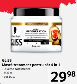Selgros Gliss mască tratament pentru păr 4 în 1 Ofertă