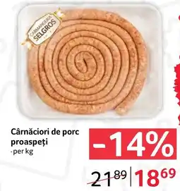 Selgros Selgros cârnăciori de porc proaspeți Ofertă