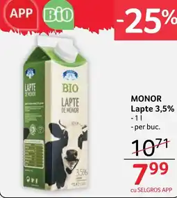 Selgros Monor lapte 3,5% Ofertă