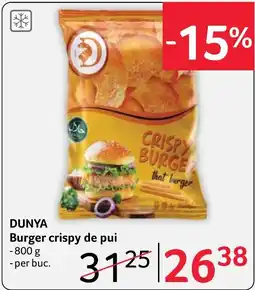 Selgros Dunya burger crispy de pui Ofertă