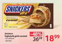 Selgros Snickers înghețată gold caramel Ofertă