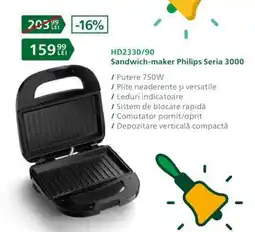 Carrefour HD2330/90 Sandwich-maker Philips Seria 3000 Ofertă