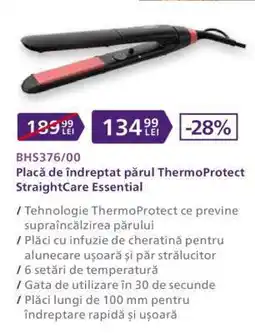 Carrefour Placă de îndreptat părul ThermoProtect StraightCare Essential Ofertă