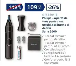 Carrefour Philips – Aparat de tuns pentru nas, urechi, sprâncene și detalii Seria 5000 Ofertă