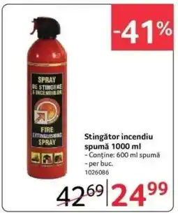 Selgros Stingător incendiu spumă 1000 ml Ofertă