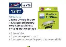 Carrefour 2 lame OneBlade 360 + Kit accesorii pentru corp Ofertă