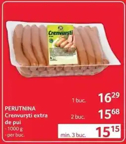 Selgros PERUTNINA Crenvurști extra de pui Ofertă