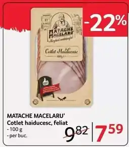 Selgros MATACHE MĂCELARU’ Cotlet haiducesc feliat Ofertă