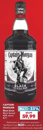 Kaufland Captain Morgan Rom brun Black Spiced Ofertă