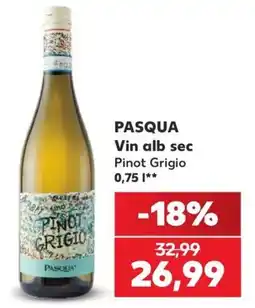 Kaufland Pasqua vin alb sec pinot grigio Ofertă