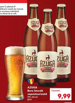 Kaufland Azuga Bere blondă nepasteurizată Ofertă