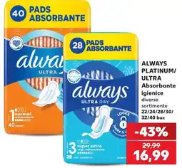 Kaufland Always Platinum/ultra absorbante igienice Ofertă