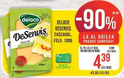 Mega Image Delaco desenvis cașcaval felii Ofertă