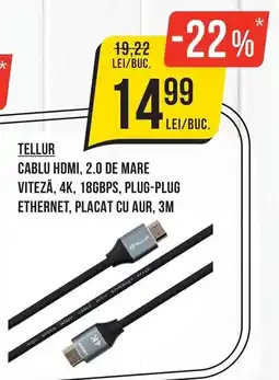 Mega Image Tellur cablu hdmi, 2.0 de mare Ofertă