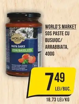 Mega Image World's Market sos paste cu busuioc/arrabbiata Ofertă