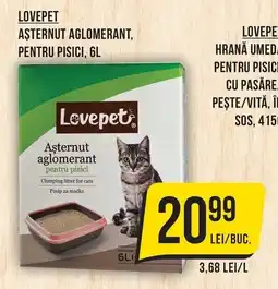 Mega Image Lovepet ășternut aglomerant pentru pisici Ofertă