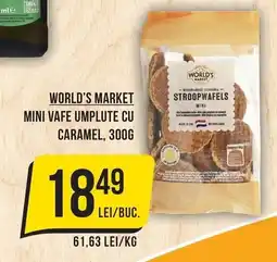 Mega Image World's Market mini vafe umplute cu caramel Ofertă