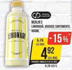 Mega Image Merlin's limonadă, diverse sortimente Ofertă