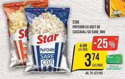 Mega Image Star popcorn cu gust de cașcaval/cu sare Ofertă