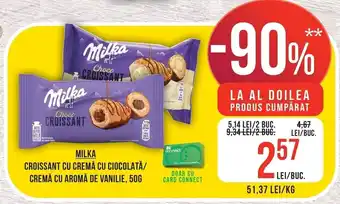 Milka croissant cu cremă cu ciocolată