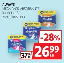 Auchan Always mega pack absorbante împachetări Ofertă