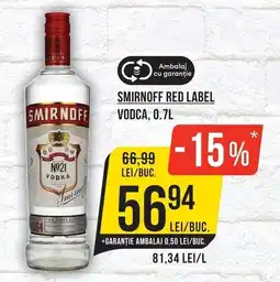 Mega Image Smirnoff red label vodka Ofertă