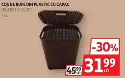 Auchan Coș de rufe din plastic cu capac Ofertă