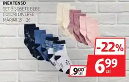 Auchan Inextenso set 3 șosete bebe Ofertă
