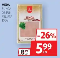Auchan Meda șuncă de pui feliată Ofertă