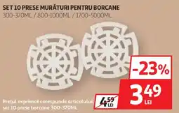 Auchan Set 10 prese murături pentru borcane Ofertă