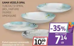 Auchan Gama veselă opal turcoaz și spiral Ofertă
