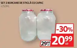Auchan Set 2 borcane de sticlă cu capac Ofertă