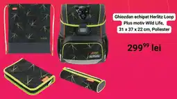 evoMag Ghiozdan echipat Herlitz Loop Plus motiv Wild Life Ofertă