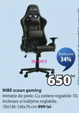 JYSK Nibe scaun gaming Ofertă