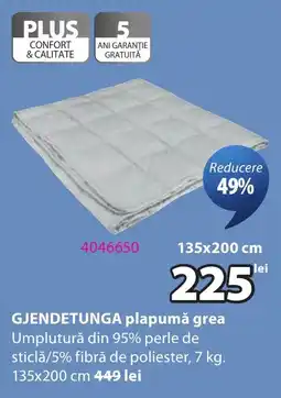 JYSK Gjendetunga plapumă grea Ofertă