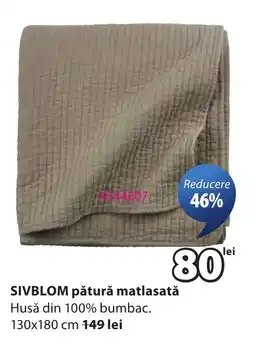 JYSK Sivblom pătură matlasată Ofertă