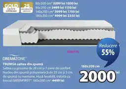 JYSK Dreamzone tromsa saltea din spumă Ofertă